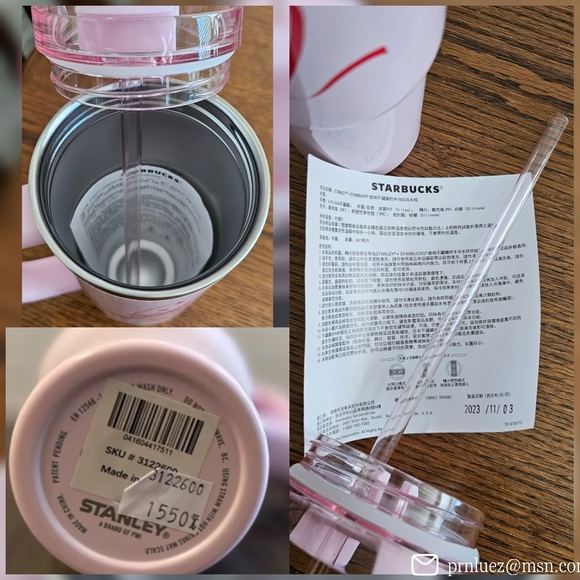 HP🥳🎉Stanley x Starbucks 2024 Valentine Pink 30oz Tumbler - Picture 5 of 5